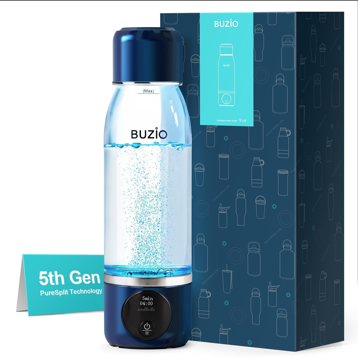 Hydrogen Water Bottle,  3800Ppb Hydrogen Water Bottles Generator Machine with Gen5 SPE/PEM Technology, Portable Athletic Performance Alkaline Water Bottle, with Dupont Membrane, OLED Display