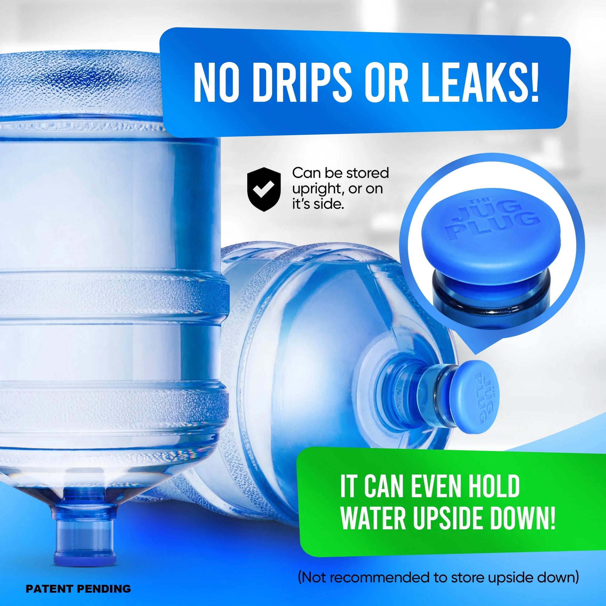 - 5 Gallon Water Jug Reusable Replacement Cap - Silicone No Spill Top Lid Cover Fits 55Mm Bottles - Pack of 3